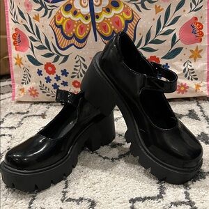Black Mary Jane Platform Shoes